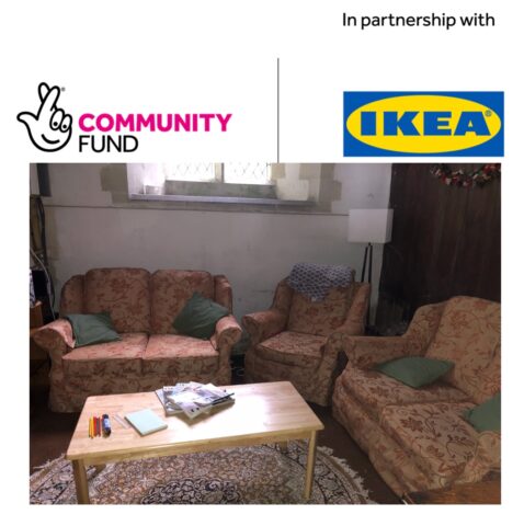 Photo of the Village Snug with IKEA and National Lottery Community Fund logos